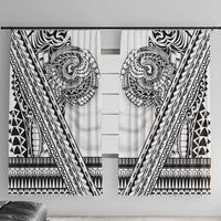 Polynesian Tattoo Inspired Cosplay Costume Window Curtain Tribal Warrior White - Polynesian Pride
