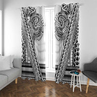 Polynesian Tattoo Inspired Cosplay Costume Window Curtain Tribal Warrior White - Polynesian Pride