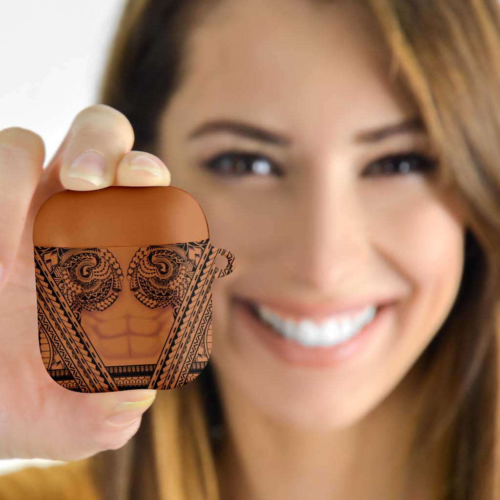 Polynesian Tattoo Inspired Cosplay Costume AirPods Case Tribal Warrior LT05 Brown - Polynesian Pride