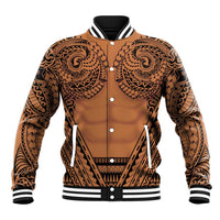 Polynesian Tattoo Inspired Cosplay Costume Baseball Jacket Tribal Warrior LT05 Unisex Brown - Polynesian Pride