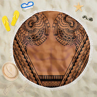 Polynesian Tattoo Inspired Cosplay Costume Beach Blanket Tribal Warrior LT05 One Size 150cm Brown - Polynesian Pride