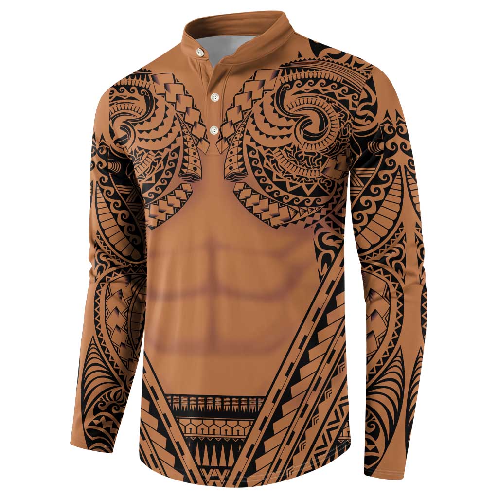 Polynesian Tattoo Inspired Cosplay Costume Button Sweatshirt Tribal Warrior LT05 - Polynesian Pride