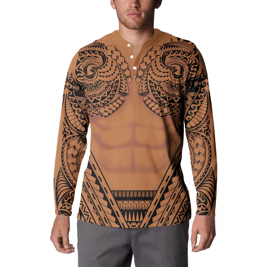 Polynesian Tattoo Inspired Cosplay Costume Button Sweatshirt Tribal Warrior LT05 - Polynesian Pride