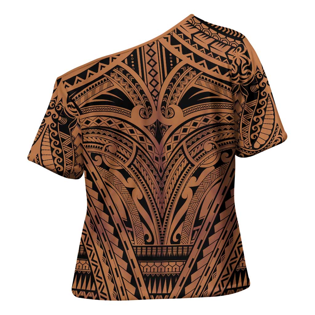 Polynesian Tattoo Inspired Cosplay Costume Cross Shoulder Shirt Tribal Warrior LT05 - Polynesian Pride
