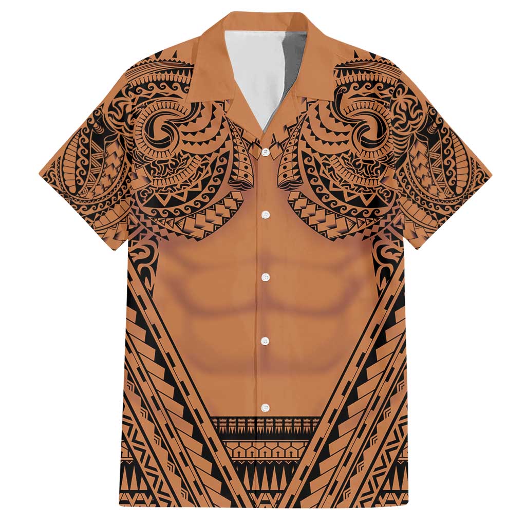 Polynesian Tattoo Inspired Cosplay Costume Hawaiian Shirt Tribal Warrior - Polynesian Pride