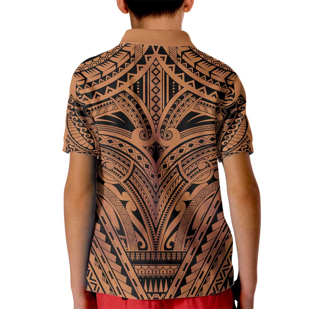 Polynesian Tattoo Inspired Cosplay Costume Kid Polo Shirt Tribal Warrior - Polynesian Pride