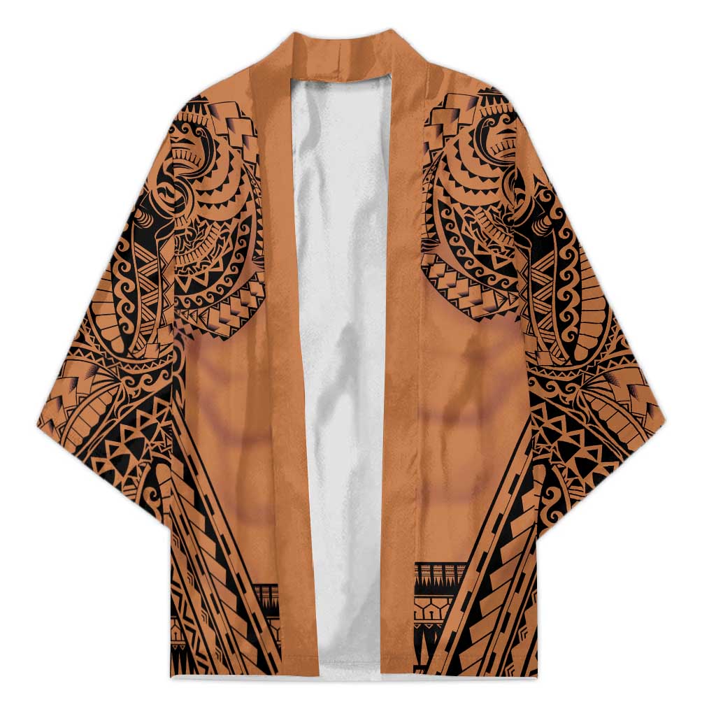 Polynesian Tattoo Inspired Cosplay Costume Kimono Tribal Warrior LT05 Unisex Brown - Polynesian Pride