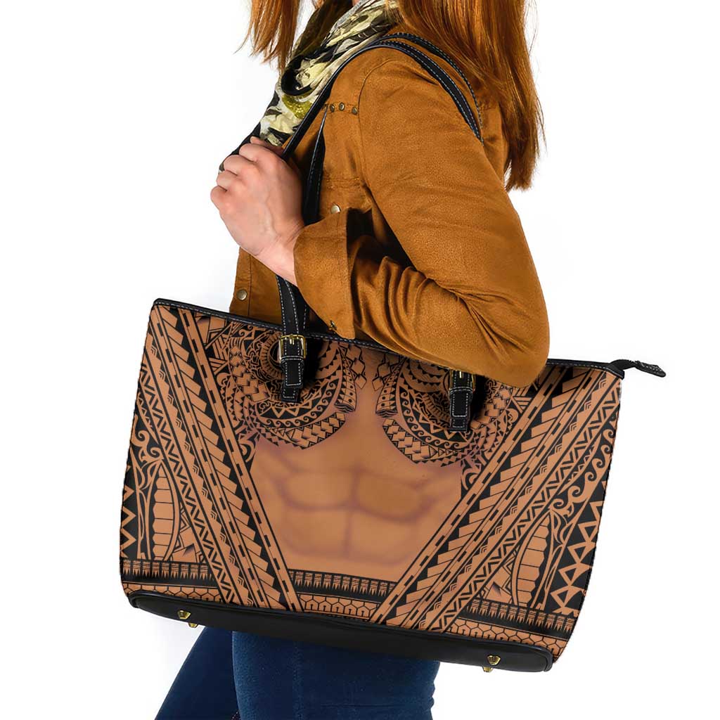 Polynesian Tattoo Inspired Cosplay Costume Leather Tote Bag Tribal Warrior - Polynesian Pride