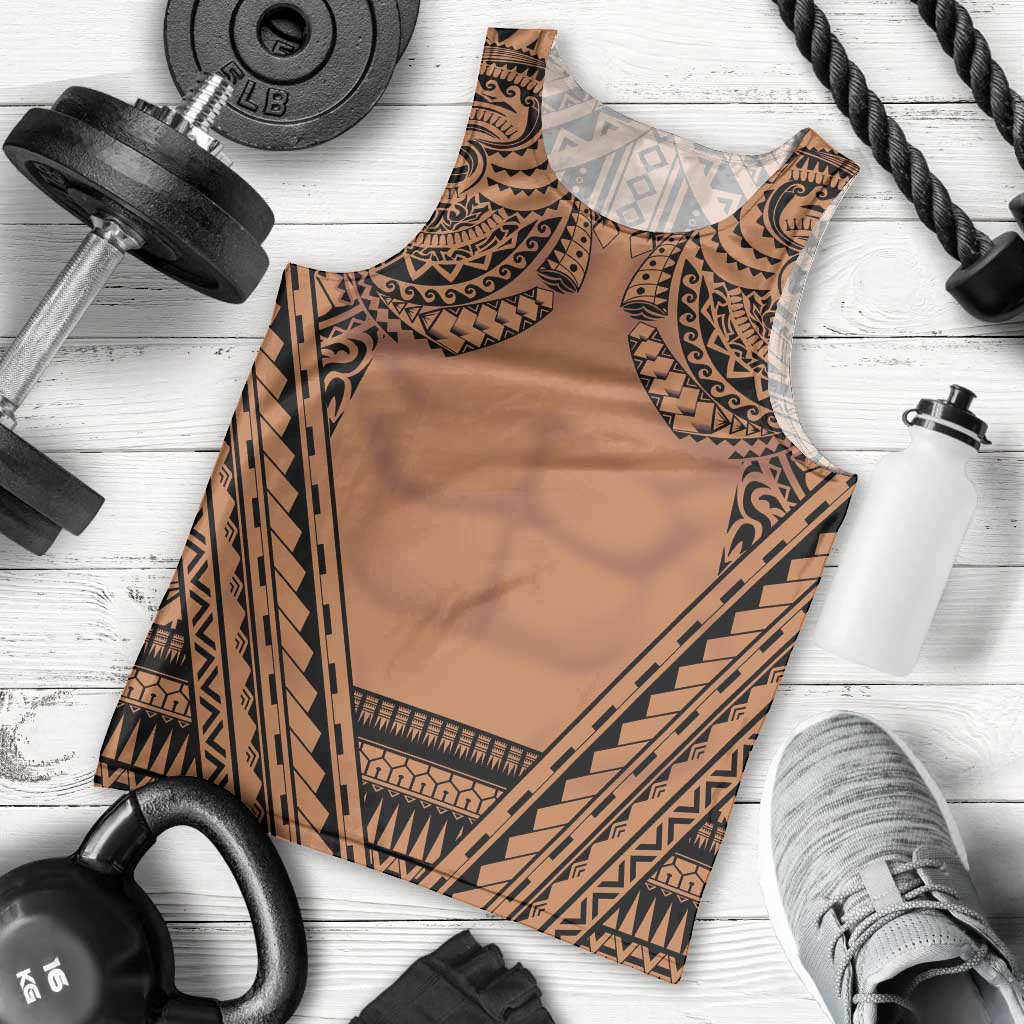 Polynesian Tattoo Inspired Cosplay Costume Men Tank Top Tribal Warrior - Polynesian Pride