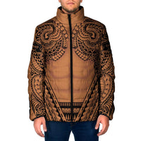 Polynesian Tattoo Inspired Cosplay Costume Padded Jacket Tribal Warrior LT05 Men Brown - Polynesian Pride