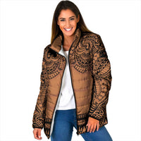 Polynesian Tattoo Inspired Cosplay Costume Padded Jacket Tribal Warrior LT05 Women Brown - Polynesian Pride