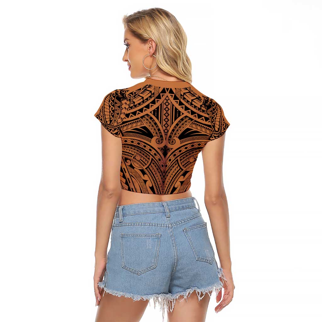 Polynesian Tattoo Inspired Cosplay Costume Raglan Cropped T Shirt Tribal Warrior - Polynesian Pride