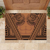 Polynesian Tattoo Inspired Cosplay Costume Rubber Doormat Tribal Warrior LT05 Brown - Polynesian Pride