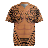Polynesian Tattoo Inspired Cosplay Costume Rugby Jersey Tribal Warrior LT05 Brown - Polynesian Pride