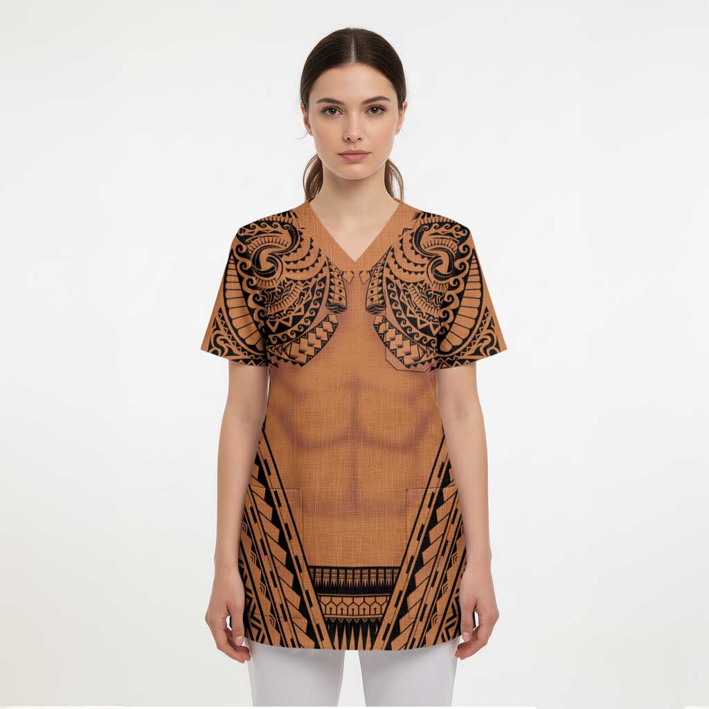 Polynesian Tattoo Inspired Cosplay Costume Scrub Top Tribal Warrior LT05 - Polynesian Pride