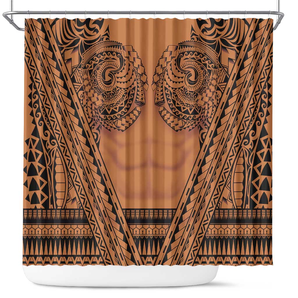 Polynesian Tattoo Inspired Cosplay Costume Shower Curtain Tribal Warrior - Polynesian Pride