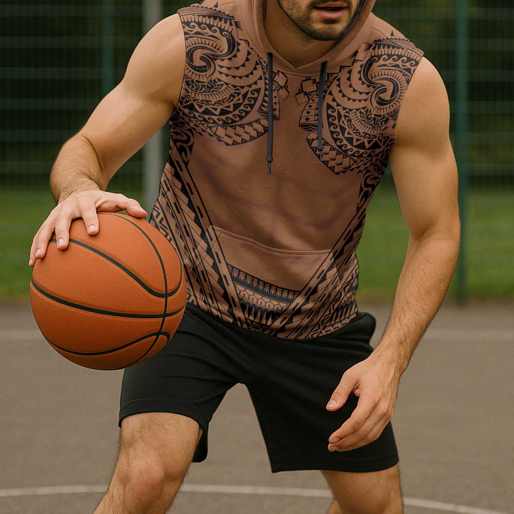 Polynesian Tattoo Inspired Cosplay Costume Sleeveless Hoodie Tribal Warrior LT05 - Polynesian Pride