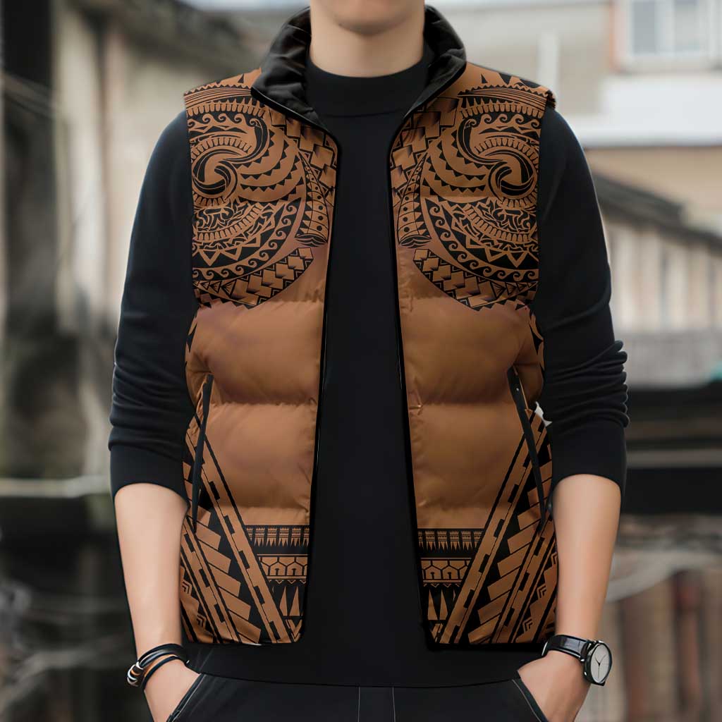 Polynesian Tattoo Inspired Cosplay Costume Sleeveless Puffer Jacket Tribal Warrior LT05 - Polynesian Pride