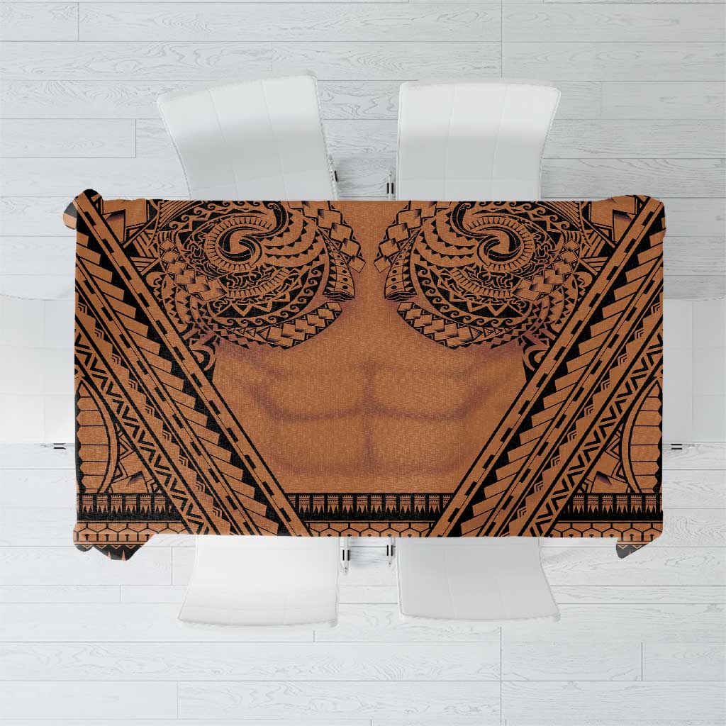Polynesian Tattoo Inspired Cosplay Costume Tablecloth Tribal Warrior LT05 Brown - Polynesian Pride