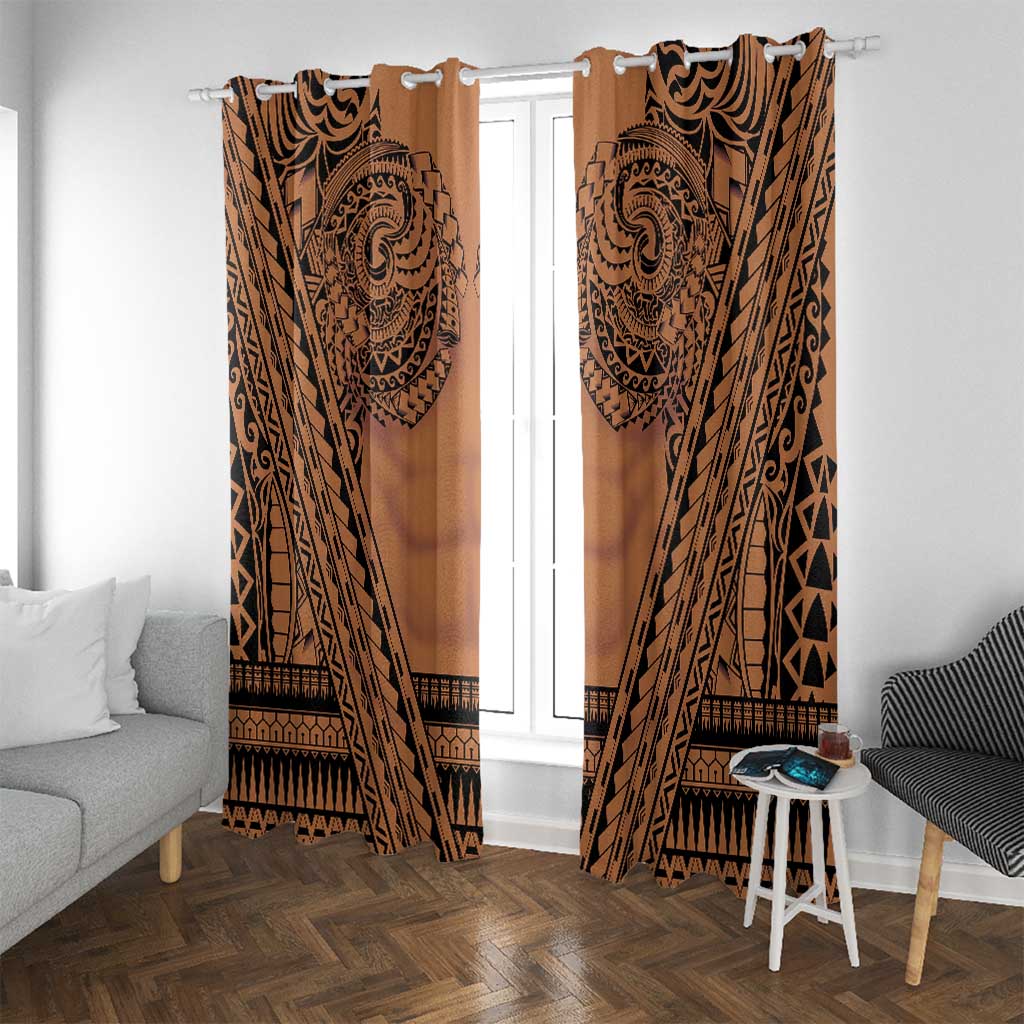 Polynesian Tattoo Inspired Cosplay Costume Window Curtain Tribal Warrior - Polynesian Pride
