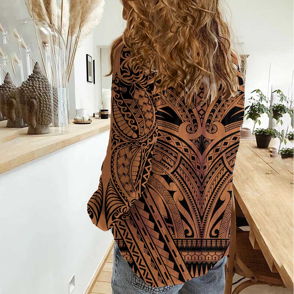 Polynesian Tattoo Inspired Cosplay Costume Women Casual Shirt Tribal Warrior - Polynesian Pride