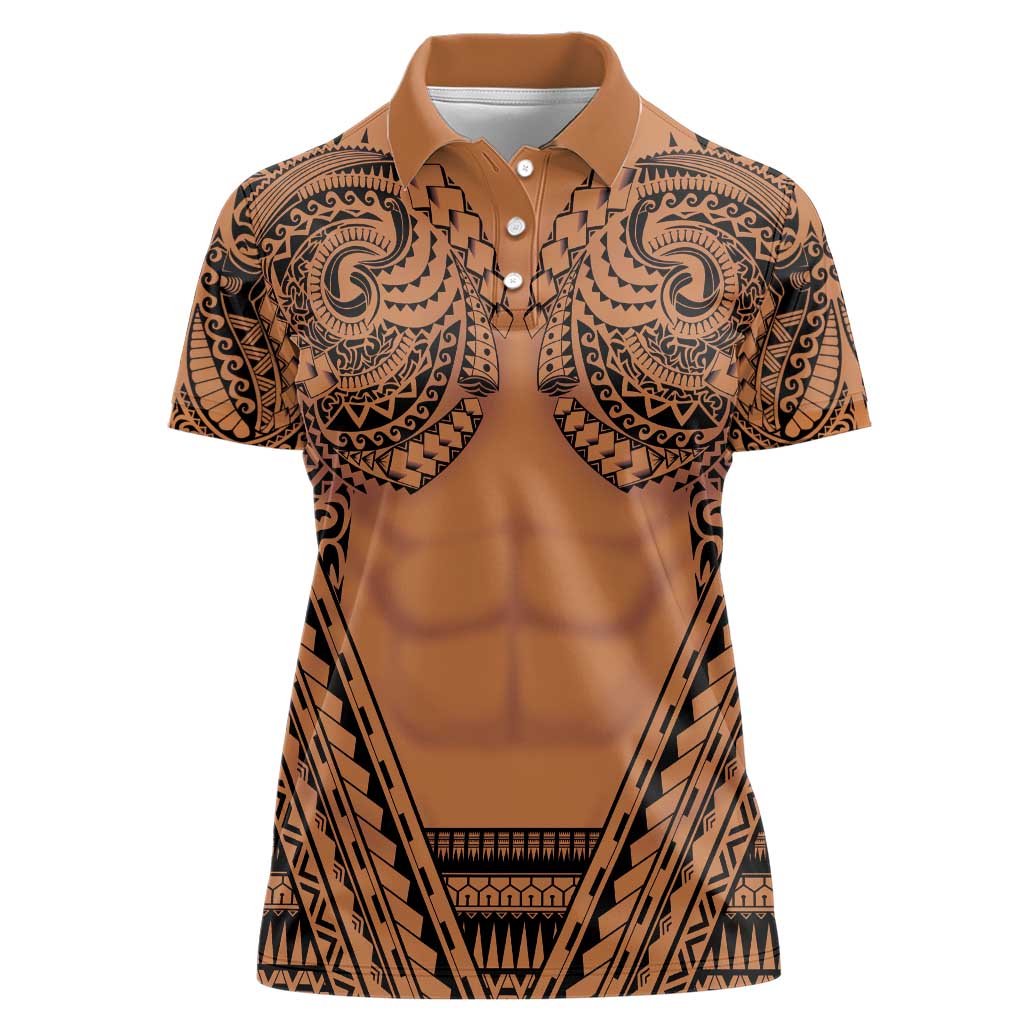 Polynesian Tattoo Inspired Cosplay Costume Women Polo Shirt Tribal Warrior - Polynesian Pride