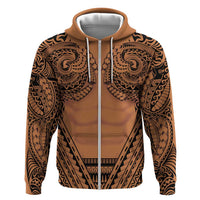 Polynesian Tattoo Inspired Cosplay Costume Zip Hoodie Tribal Warrior - Polynesian Pride
