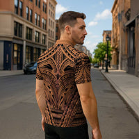 Polynesian Tattoo Inspired Cosplay Costume Zipper Polo Shirt Tribal Warrior LT05 - Polynesian Pride