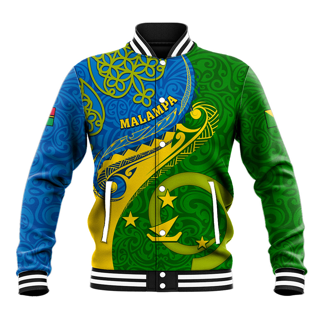 Malampa Day Baseball Jacket Sand Drawing Vanuatuan Pattern LT05 Unisex Green - Polynesian Pride