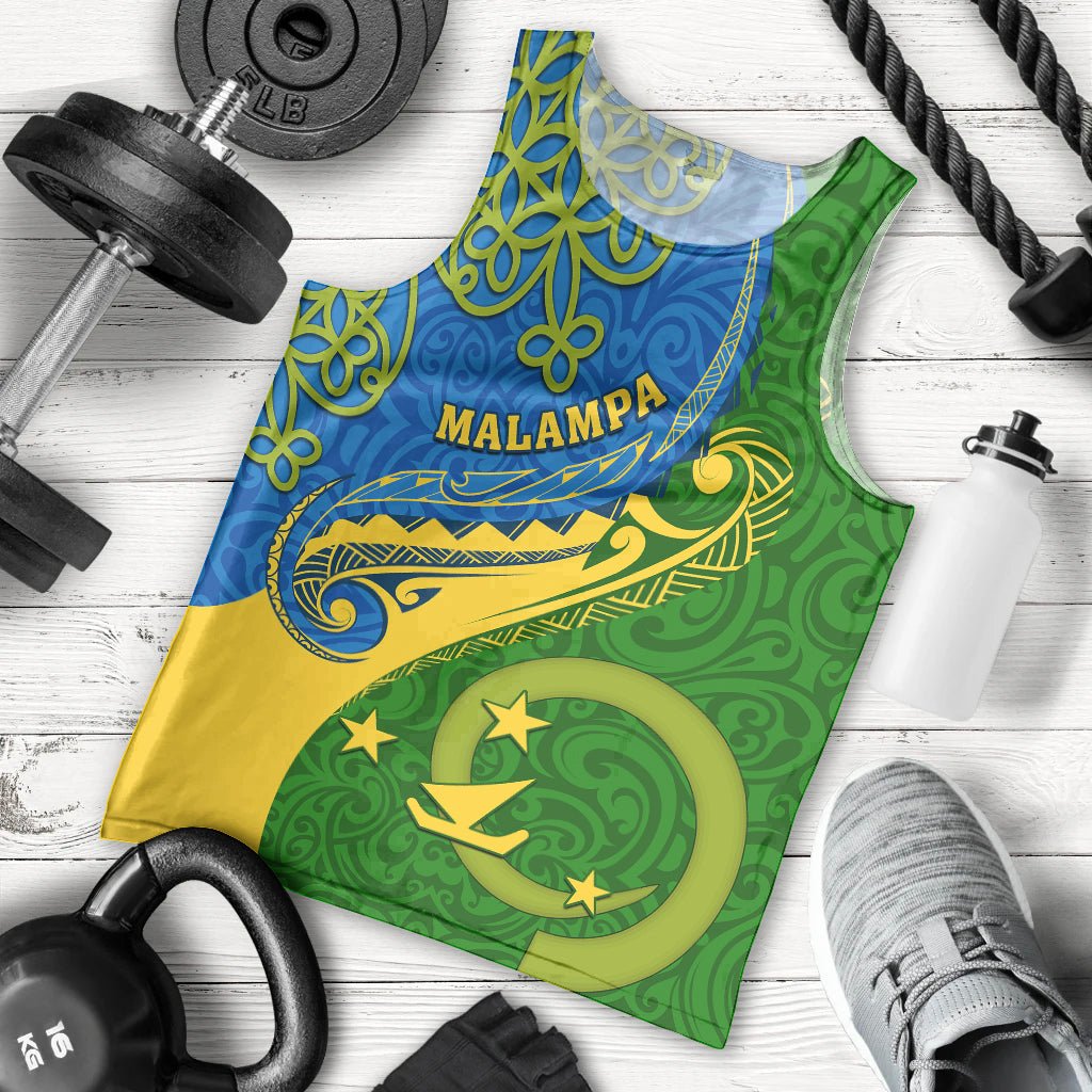 Malampa Day Men Tank Top Sand Drawing Vanuatuan Pattern LT05 Green - Polynesian Pride
