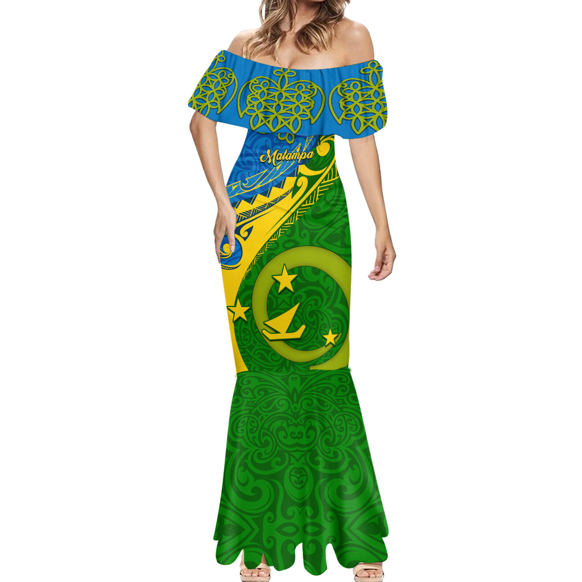 malampa-day-mermaid-dress-sand-drawing-vanuatuan-pattern