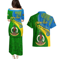 Personalized Malampa Day Couples Matching Puletasi Dress and Hawaiian Shirt Sand Drawing Vanuatuan Pattern LT05 - Polynesian Pride