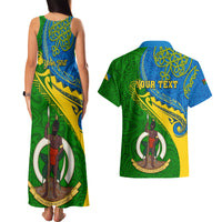 Personalized Malampa Day Couples Matching Tank Maxi Dress and Hawaiian Shirt Sand Drawing Vanuatuan Pattern LT05 - Polynesian Pride