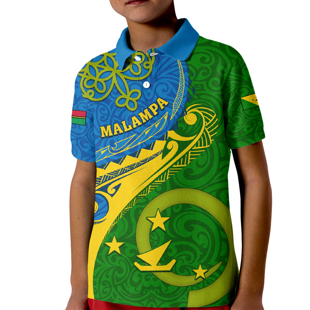 Personalized Malampa Day Kid Polo Shirt Sand Drawing Vanuatuan Pattern LT05 Kid Green - Polynesian Pride