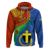 Tafea Day Hoodie Sand Drawing Vanuatuan Pattern LT05 Blue - Polynesian Pride