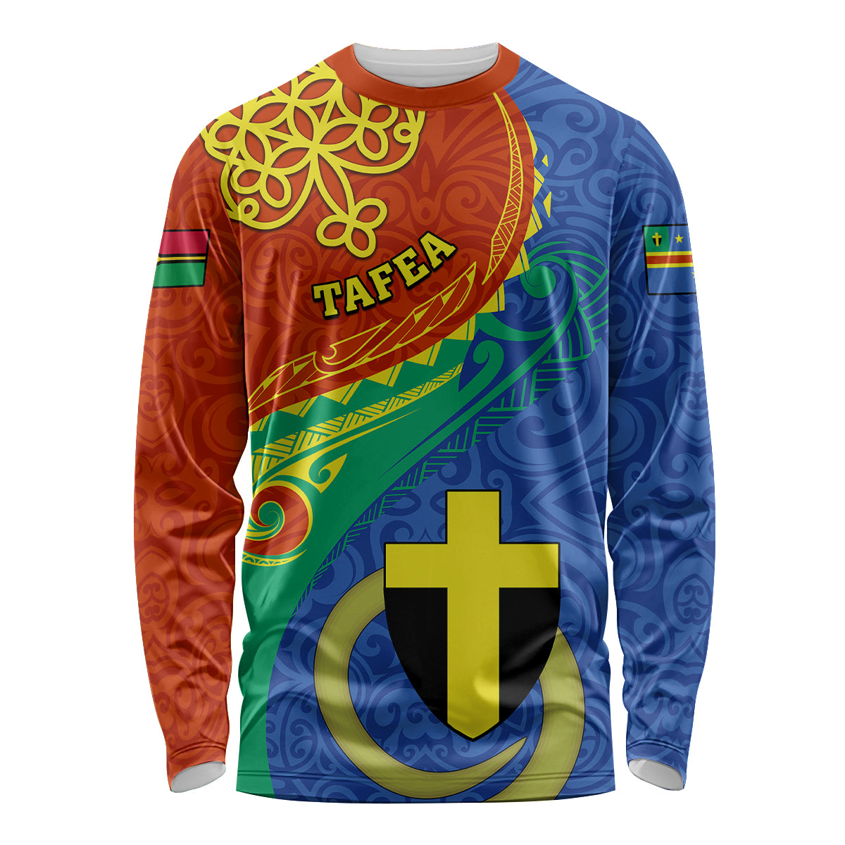 Tafea Day Long Sleeve Shirt Sand Drawing Vanuatuan Pattern LT05 Unisex Blue - Polynesian Pride