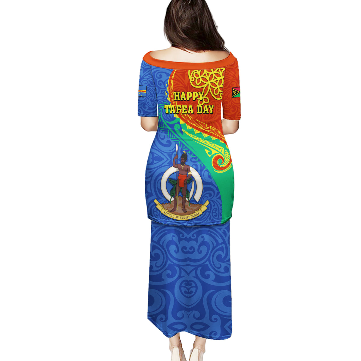 Tafea Day Puletasi Sand Drawing Vanuatuan Pattern LT05 - Polynesian Pride