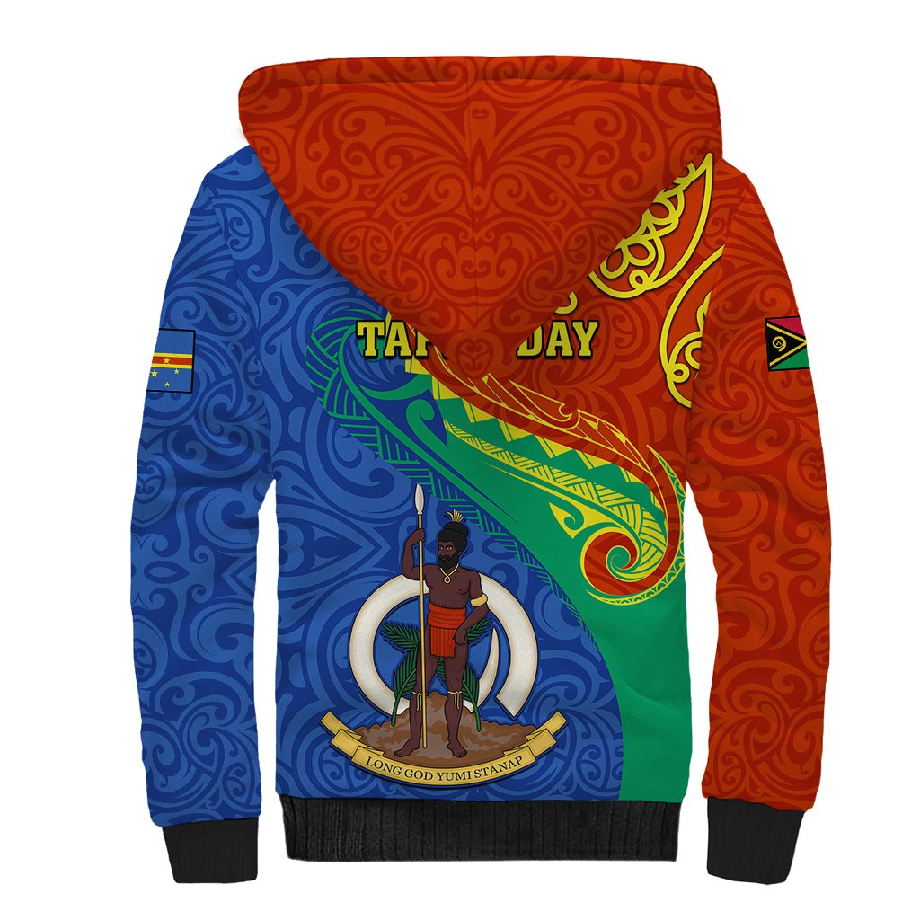 Tafea Day Sherpa Hoodie Sand Drawing Vanuatuan Pattern LT05 - Polynesian Pride