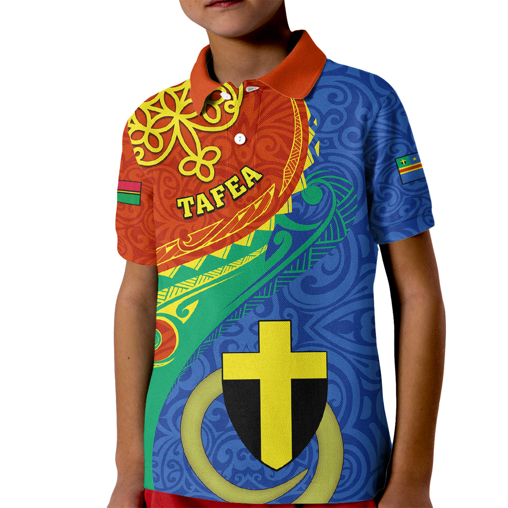 Personalized Tafea Day Kid Polo Shirt Sand Drawing Vanuatuan Pattern LT05 Kid Blue - Polynesian Pride