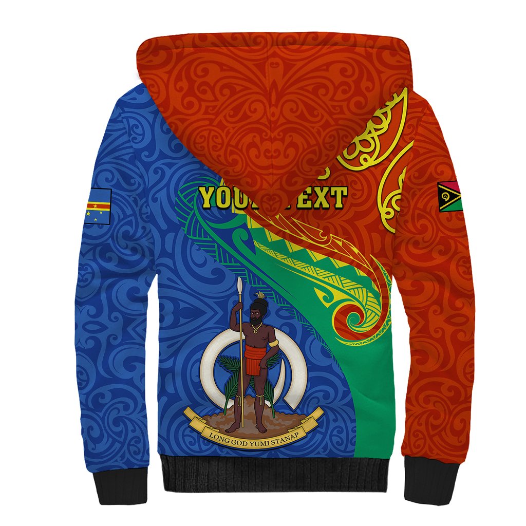 Personalized Tafea Day Sherpa Hoodie Sand Drawing Vanuatuan Pattern LT05 - Polynesian Pride