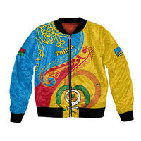 Torba Day Bomber Jacket Sand Drawing Vanuatuan Pattern LT05 Unisex Yellow - Polynesian Pride