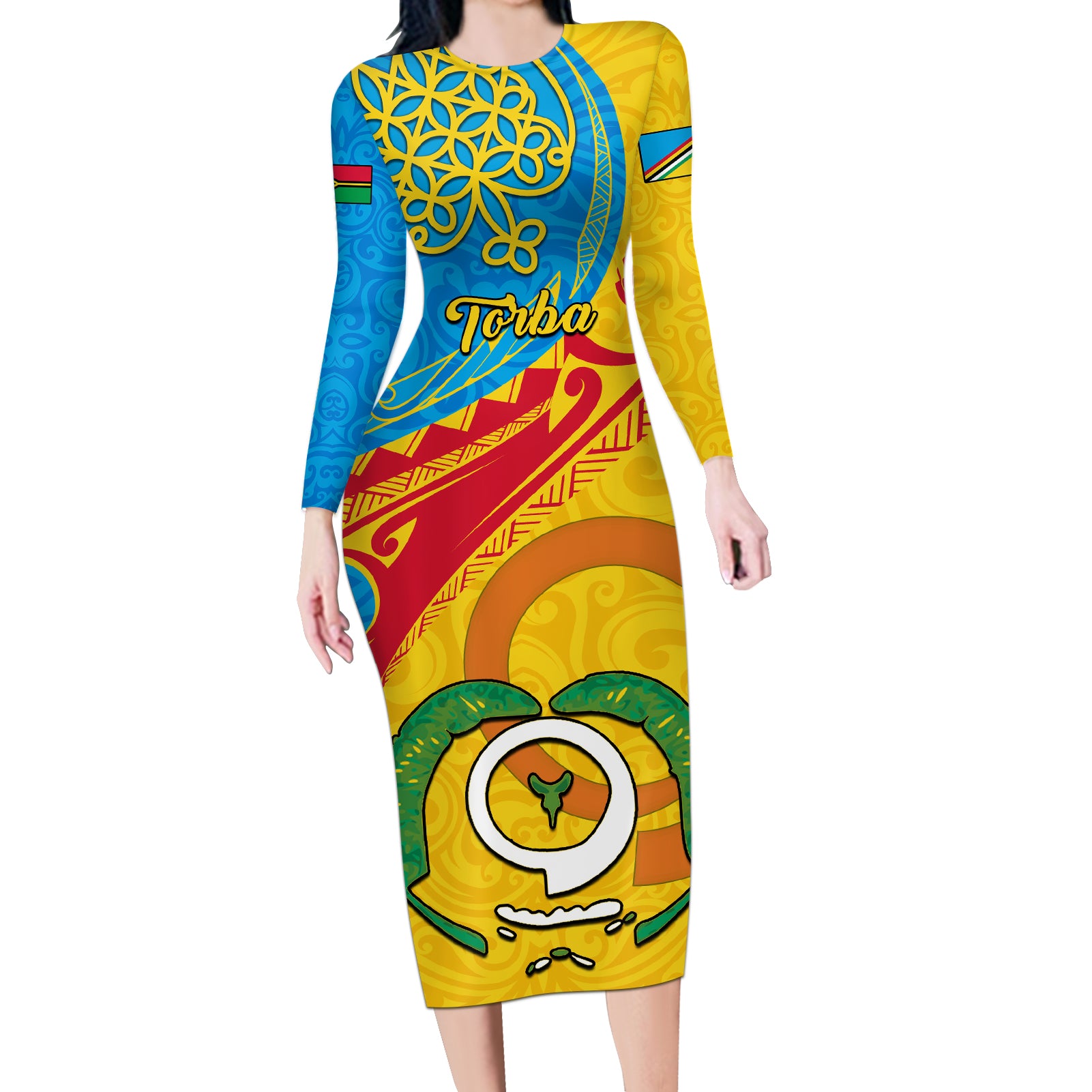 torba-day-long-sleeve-bodycon-dress-sand-drawing-vanuatuan-pattern