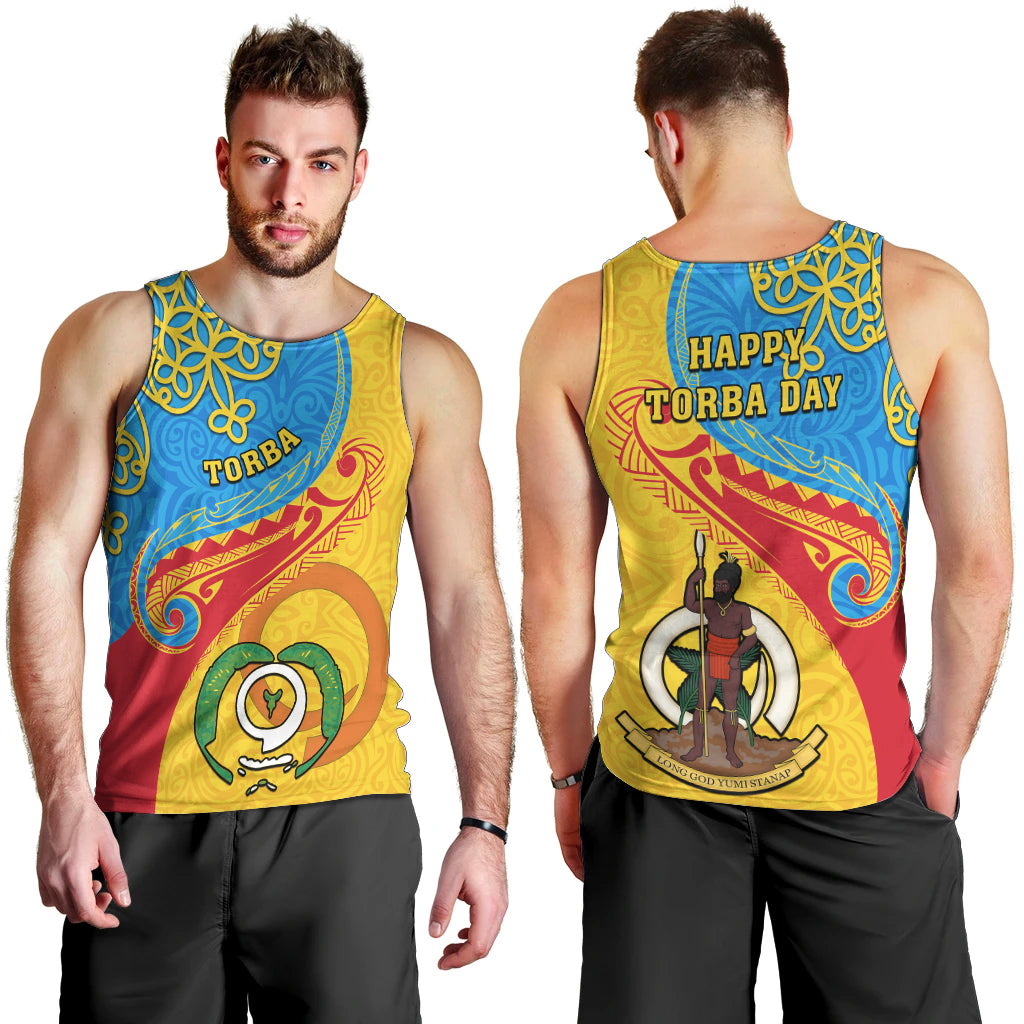 Torba Day Men Tank Top Sand Drawing Vanuatuan Pattern LT05 - Polynesian Pride