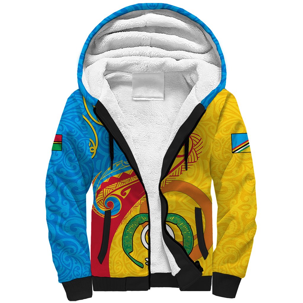 Torba Day Sherpa Hoodie Sand Drawing Vanuatuan Pattern LT05 Unisex Yellow - Polynesian Pride