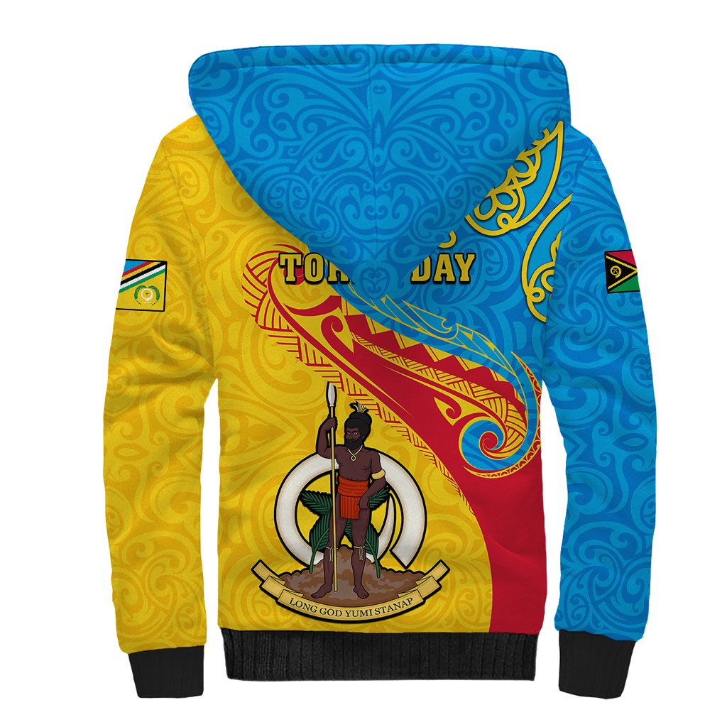 Torba Day Sherpa Hoodie Sand Drawing Vanuatuan Pattern LT05 - Polynesian Pride