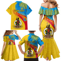 Personalized Torba Day Family Matching Mermaid Dress and Hawaiian Shirt Sand Drawing Vanuatuan Pattern LT05 - Polynesian Pride