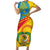 Personalized Torba Day Family Matching Short Sleeve Bodycon Dress and Hawaiian Shirt Sand Drawing Vanuatuan Pattern LT05 Mom's Dress Yellow - Polynesian Pride