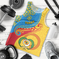 Personalized Torba Day Men Tank Top Sand Drawing Vanuatuan Pattern LT05 Yellow - Polynesian Pride