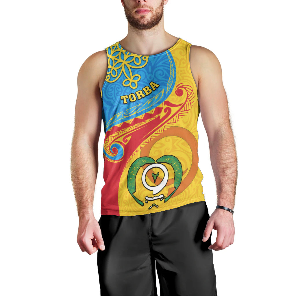 Personalized Torba Day Men Tank Top Sand Drawing Vanuatuan Pattern LT05 - Polynesian Pride