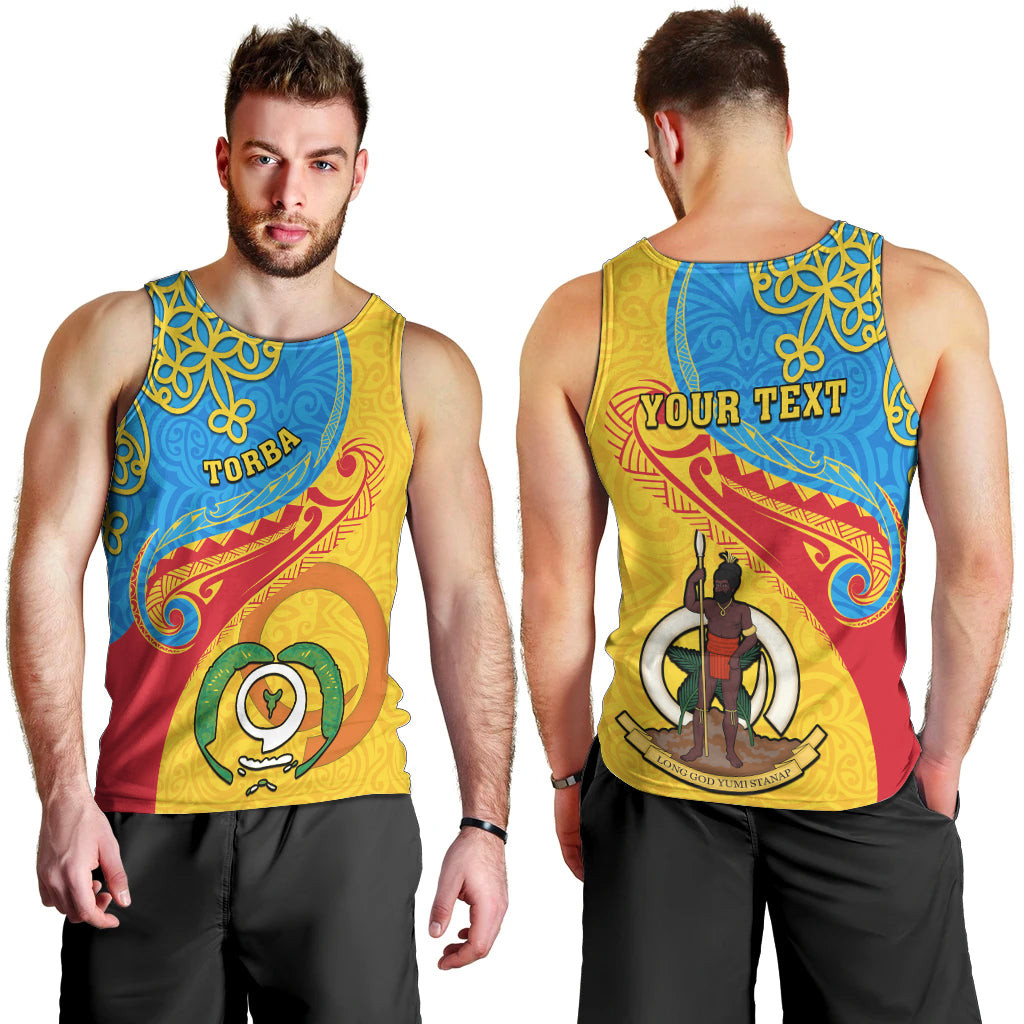 Personalized Torba Day Men Tank Top Sand Drawing Vanuatuan Pattern LT05 - Polynesian Pride
